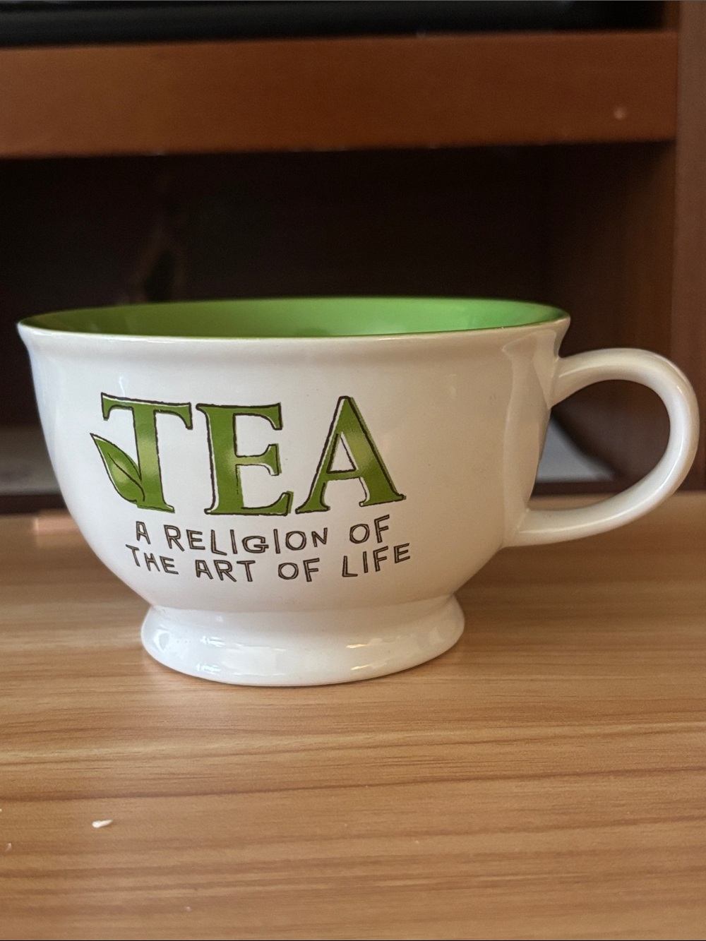 Pier 1 White Ceramic Mug with Black Logo